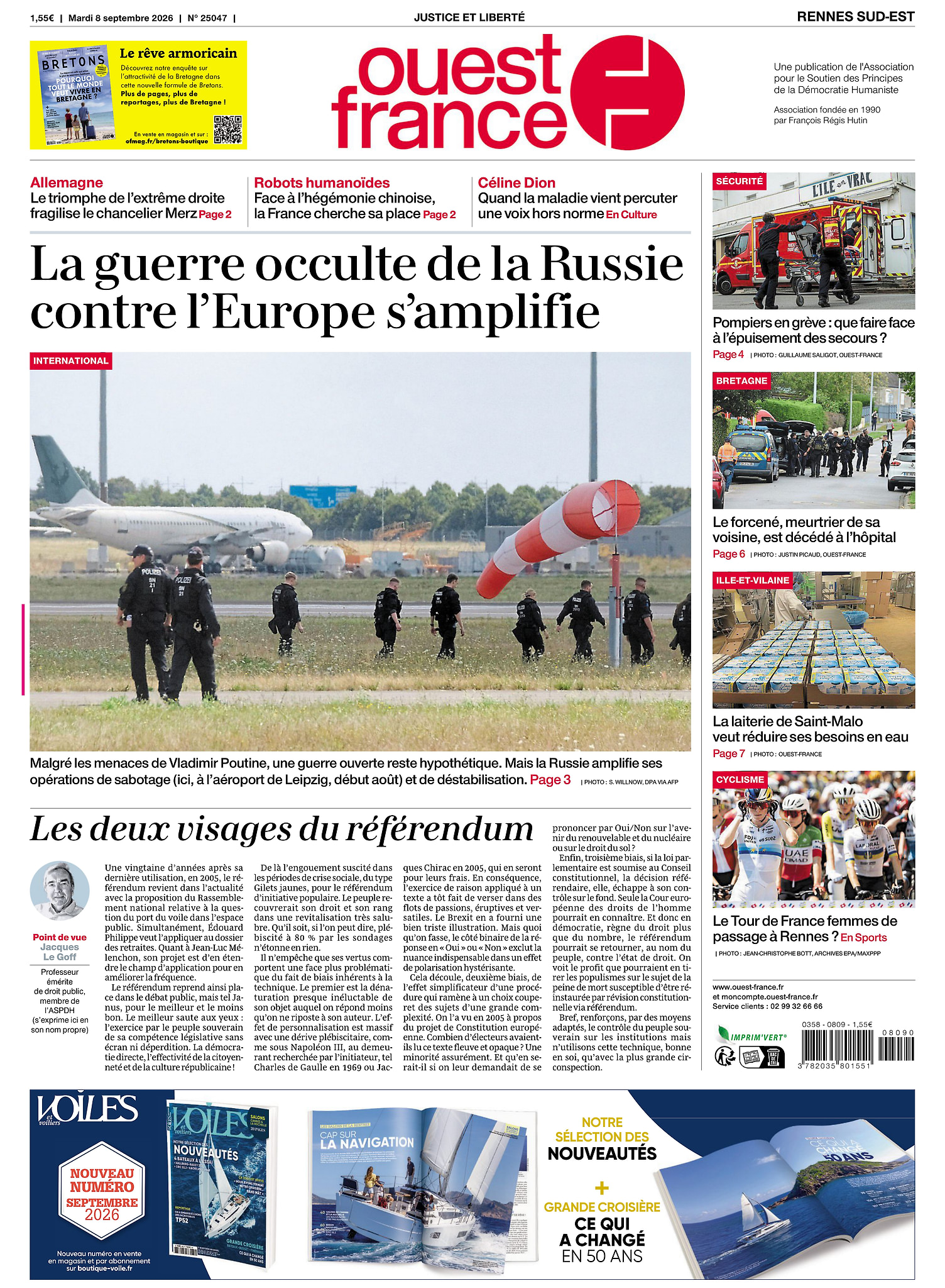 Une Ouest-France 2026-09-08
